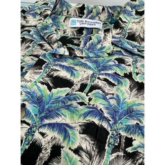 Vintage Tori Richard Uniforms Men Hawaiian Shirt Palm Trees Button Up Large L - Picture 1 of 6